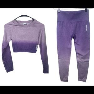 GYMSHARK {EUC} Purple Ombre Adapt Seamless Set S/M